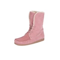 Leather boots with weave fur, rosé