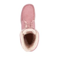 Leather boots with weave fur, rosé