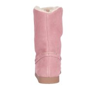 Leather boots with weave fur, rosé