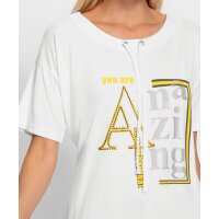 Shirt m. Print und Ziersteinchen, weiß