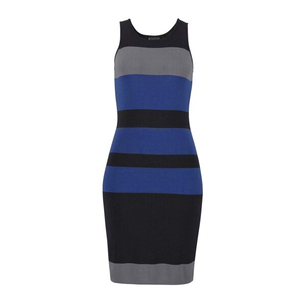 Feinstrickkleid, schwarz-blau