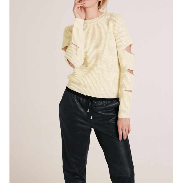 Sweater with cut-outs, cream