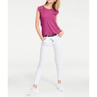 Shirt with crochet lace, pink