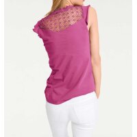 Shirt with crochet lace, pink