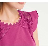 Shirt with crochet lace, pink