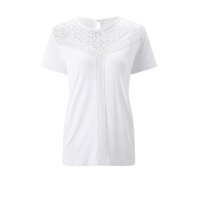 Jersey shirt with lace, white