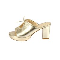 Leather mule, gold coloured