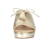 Leder-Pantolette, goldfarben
