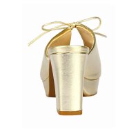 Leder-Pantolette, goldfarben