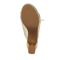 Leder-Pantolette, goldfarben
