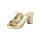 Leder-Pantolette, goldfarben