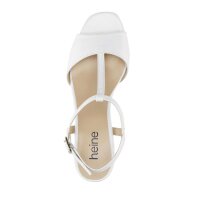 T-strap leather sandal, white