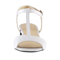 T-strap leather sandal, white