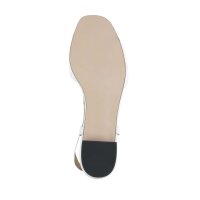 T-strap leather sandal, white