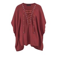 Sweter pelerynowy, bordowy
