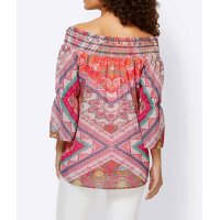 Designer-Carmenbluse, rosenquarz-bunt