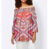 Designer-Carmenbluse, rosenquarz-bunt