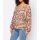 Designer-Druckbluse, mandarine-mint-schwarz