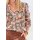 Designer-Druckbluse, mandarine-mint-schwarz