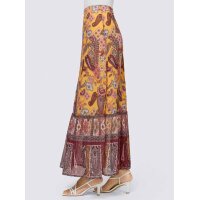 Designer-Maxi-Druckrock, ocker-grapefruit