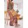 Designer-Maxi-Druckrock, ocker-grapefruit