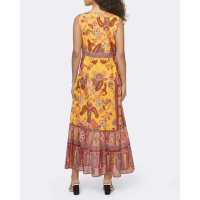 Designer-Volant-Maxikleid, ocker-grapefruit