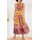 Designer-Volant-Maxikleid, ocker-grapefruit