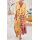 Designer-Volant-Maxikleid, ocker-grapefruit