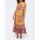 Designer-Volant-Maxikleid, ocker-grapefruit