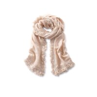 Scarf with lace, ivory