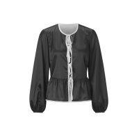 Satin blouse jacket, graphite-champagne