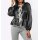 Satin blouse jacket, graphite-champagne