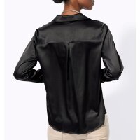 Satinbluse m. Schmuckknöpfen, schwarz