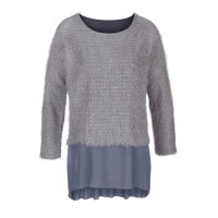 Bluza 2w1 z szyfonem, szara