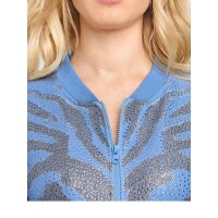 Sweatjacke m. Strasssteinen, jeansblau