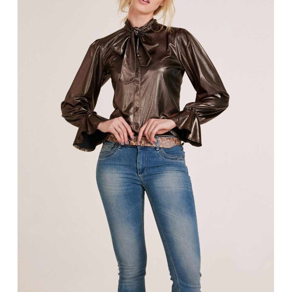 Bluse m. Schluppe, bronzefarben
