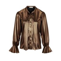 Bluse m. Schluppe, bronzefarben