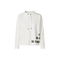 Sweatshirt with stand-up collar and lettering print, ecru