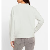 Sweatshirt with stand-up collar and lettering print, ecru