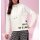 Sweatshirt with stand-up collar and lettering print, ecru