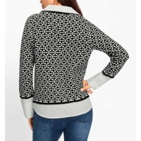 2-in-1-Pullover m. Blusen-Einsatz, schwarz-ecru