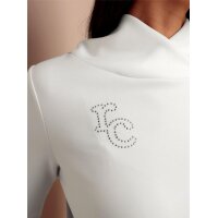 Sweatkleid m. Schriftzug und Glitzersteinchen, steingrau-ecru
