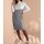 Sweatkleid m. Schriftzug und Glitzersteinchen, steingrau-ecru
