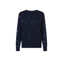 Sweater with sequin trim, navy