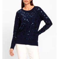 Pullover m. Pailletten-Verzierung, marine