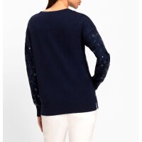 Pullover m. Pailletten-Verzierung, marine