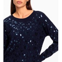Pullover m. Pailletten-Verzierung, marine