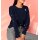 Pullover m. Pailletten-Verzierung, marine