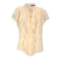 Chiffon-Volantbluse, champagner