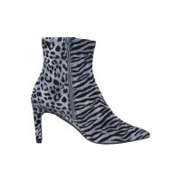 Velours leather booties, blue-black